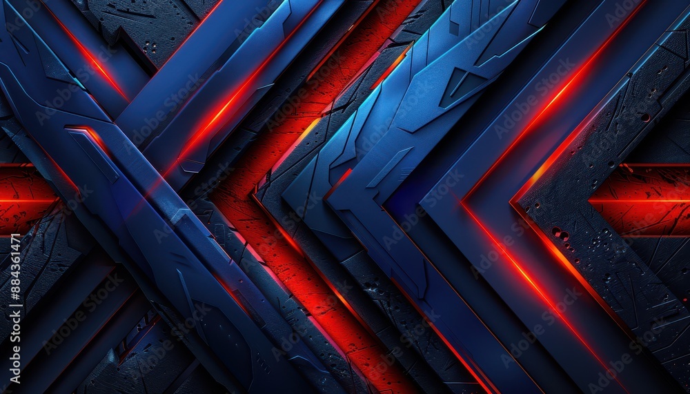 Wall mural a futuristic abstract background with red and blue lights