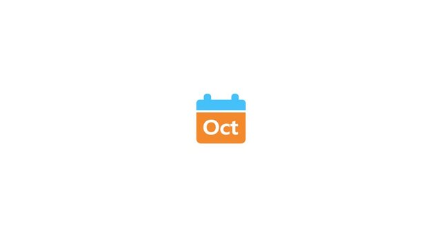 October calendar icon symbol, october month calendar Icon, october date calendar.