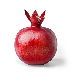 Pomegranate Flowers and Fruit in Full Bloom on Transparent Background