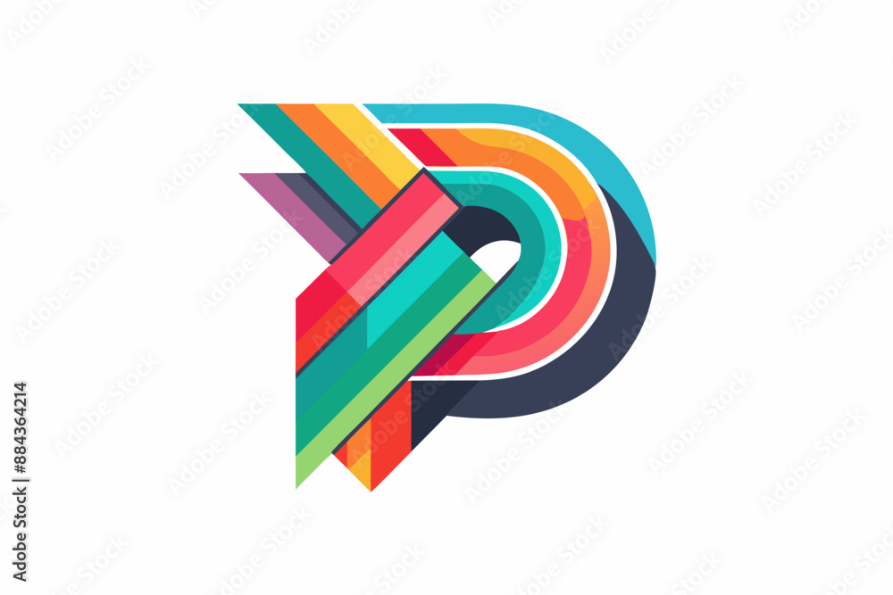 Sticker Letter P sign design template element