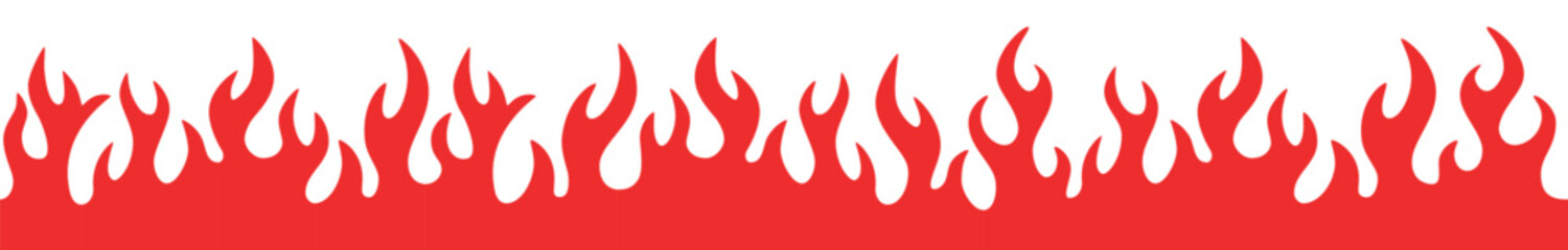 Fire seamless pattern. Fire background. Flame border.