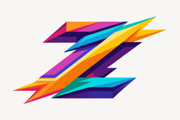 Z Letter Initial Colorful typo logo vector