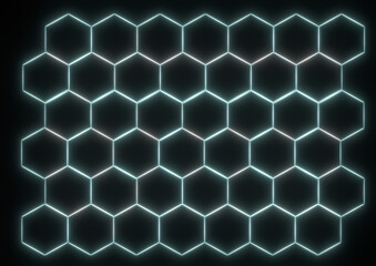 3D Futuristic hexagon abstract background.