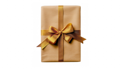 Minimalist Gift Box with Golden Ribbon