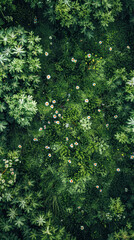 Fototapeta premium A lush green field with a bunch of flowers and plants