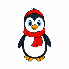 penguin with christmas hat