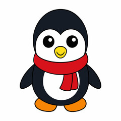 penguin with christmas hat