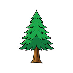 Charming Christmas tree vector art in cartoon clipart style, perfect for festive projects.