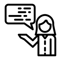  female guide line icon