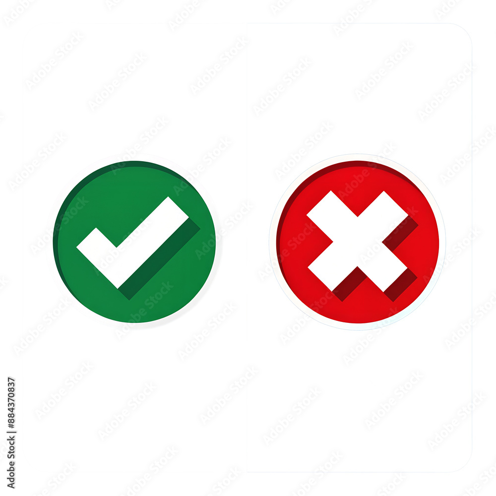 Poster modern checkmark and cross icons - transparent background png
