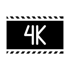 4K quality movies solid icon