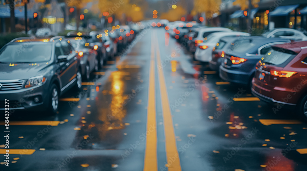 Poster high-tech urban parking system using iot sensors to identify free parking spaces and provide directi