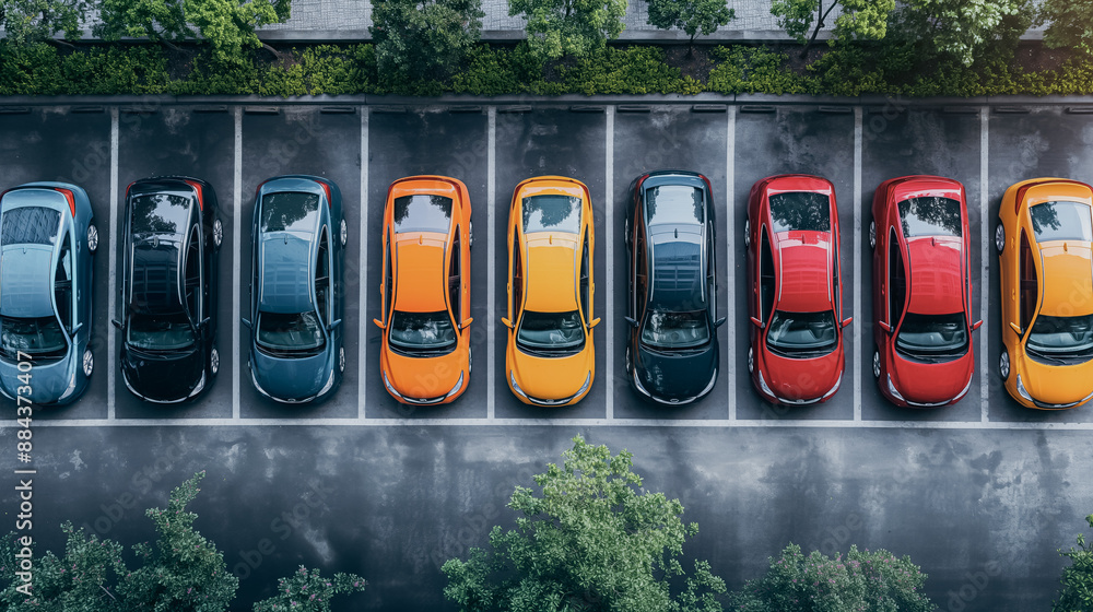 Poster advanced smart parking system in a busy city, leveraging iot sensors to locate open spots and direct