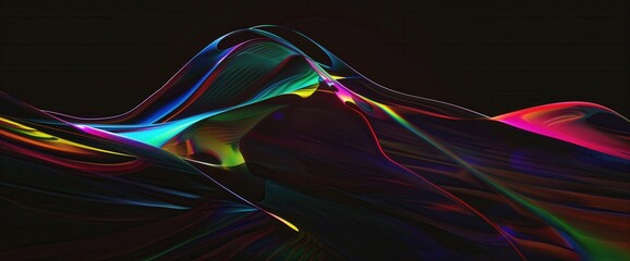 Dynamic Colorful Light Trails Dark Background