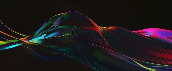 Dynamic Colorful Light Trails Dark Background