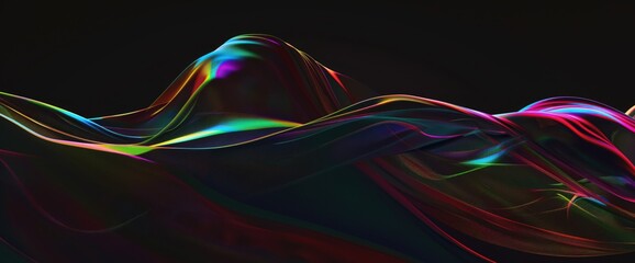 Dynamic Colorful Light Trails Dark Background