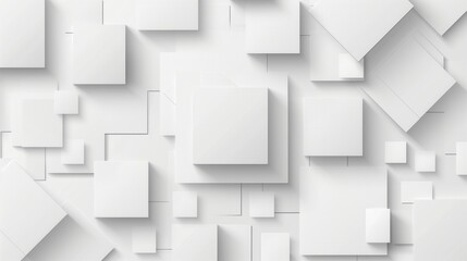 3D White Geometric Square Pattern Background