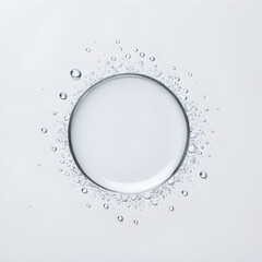 Water drops on white background with copy space