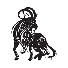 Creative Capricorn Silhouette Vector Illustration,
Beautiful Capricorn Silhouette Vector Art