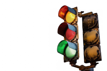 Traffic Light with Green, Yellow, and Red Lights