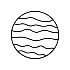 planet line icon with white background vector stock illustration