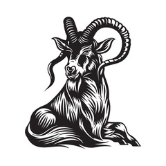 Creative Capricorn Silhouette Vector Illustration,
Beautiful Capricorn Silhouette Vector Art