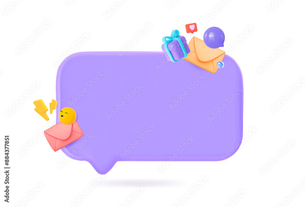 Poster 3d speech bubble with an empty space for text. special offer price sign