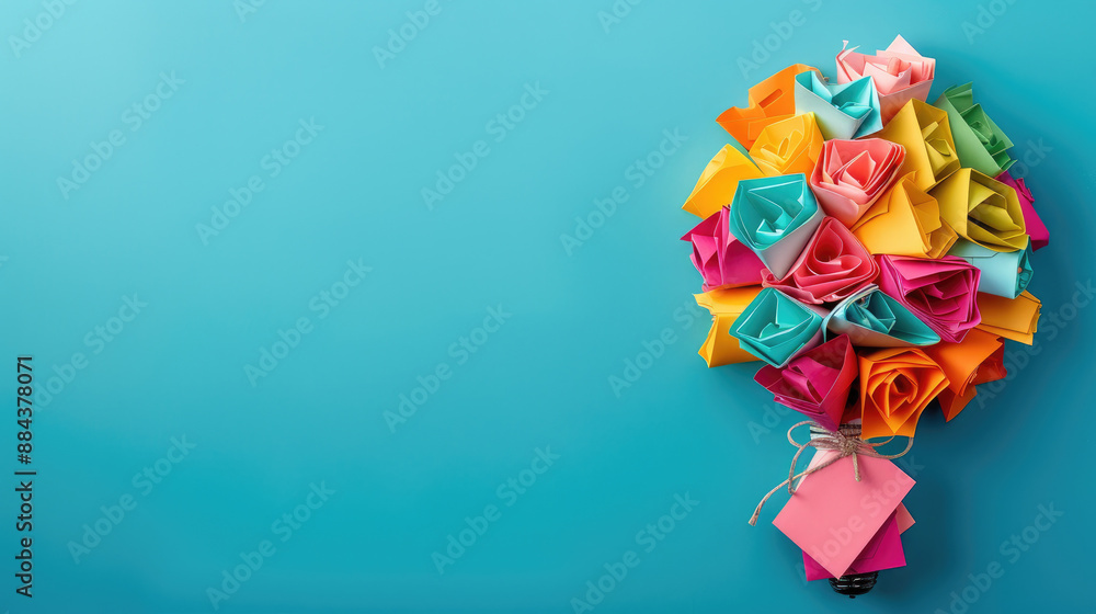 Poster creative business concept with copy space, covering various objects, with deep depth of field.