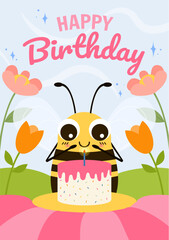Birthday Card with Bee