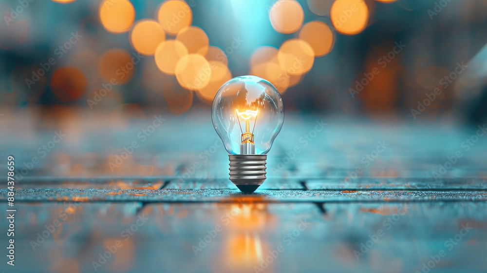 Poster change in thinking leads to breakthrough idea, copy space, object focus, deep depth of field