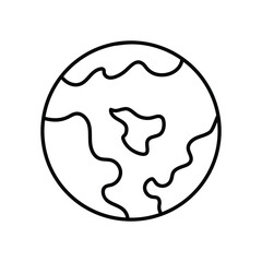 earth line icon with white background vector stock illustration