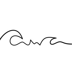 One Line Drawing Sea Wave