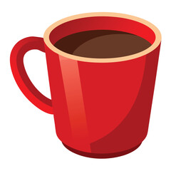 Illustration of red cup coffee isolated