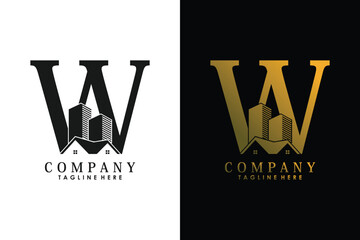 building design with letter w consept