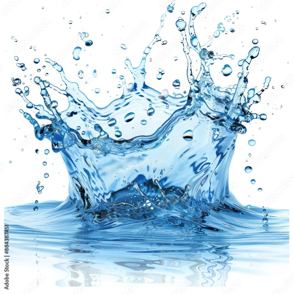 Poster high-speed capture of a vibrant water splash, creating a dynamic and refreshing visual impact ideal 