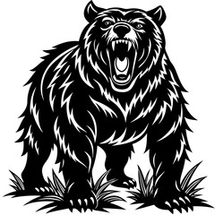 illustration of a bear,tiger, animal, vector, 