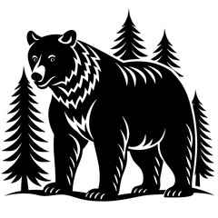 illustration of a bear,tiger, animal, vector, 