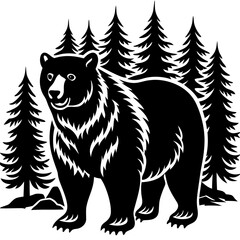 illustration of a bear,tiger, animal, vector, 