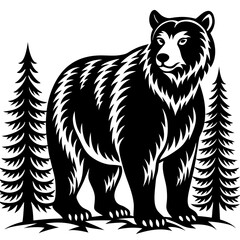 illustration of a bear,tiger, animal, vector, 