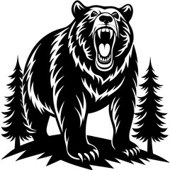 illustration of a bear,tiger, animal, vector, 