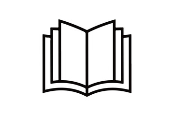 Open Book logo Silhouette vector Illustration