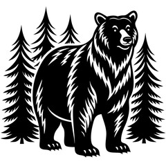 illustration of a bear,tiger, animal, vector, 