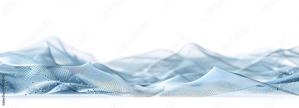 Poster abstract background with low poly wireframe pattern on white background, digital technology concept 