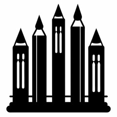 pencil Black silhouette