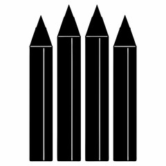 pencil Black silhouette