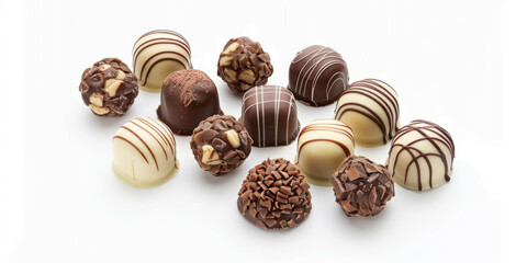 Various chocolate pralines