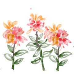 Fototapeta premium watercolor flowers, decorative flower background pattern, watercolor floral border background