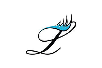 letter l design with a beautiful combination of eyelashes