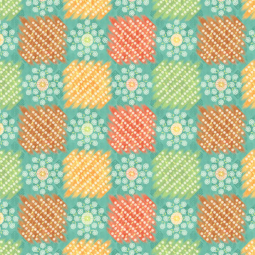 Ethnic boho seamless pattern. colourfull Repeating background geometric bandhani and patola design