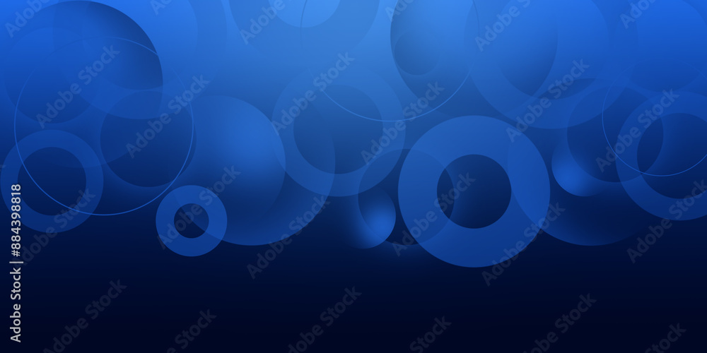 Poster abstract bright blue gradient geometric shape background. modern simple circle pattern creative desi